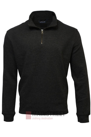 The Atlas 1/4 Zip Soft Touch Fleece is a black pullover sweatshirt with a soft fleece finish and quarter-zip collar, shown on a white background with the "ATLAS" brand label visible.