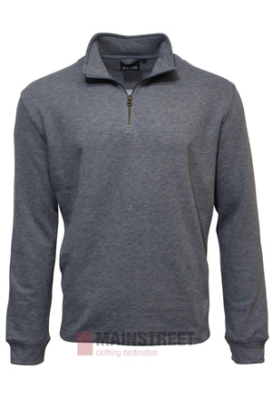 A gray Atlas 1/4 Zip Soft Touch Fleece pullover, featuring a quarter-zip collar and a minimalist design with no visible logos or patterns, is displayed against a plain white background.