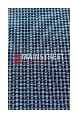 Close-up of black and white gingham check fabric with small, evenly spaced checks, reminiscent of the classic style found in a Bisley Countryman Seersucker Short Sleeve Shirt. The MAINSTREET watermark appears across the center of the image.