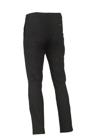 Bisley Stretch Cotton Drill Work Pant shown from the back with two rear pockets and belt loops. These straight-leg, stretch pants offer smooth fabric and UPF 50+ protection, displayed on a plain white background.