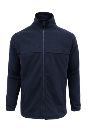 The Biz Collection Plain Micro Fleece Jacket is a plain black, full zip jacket with long sleeves and a high collar, shown on a white background.