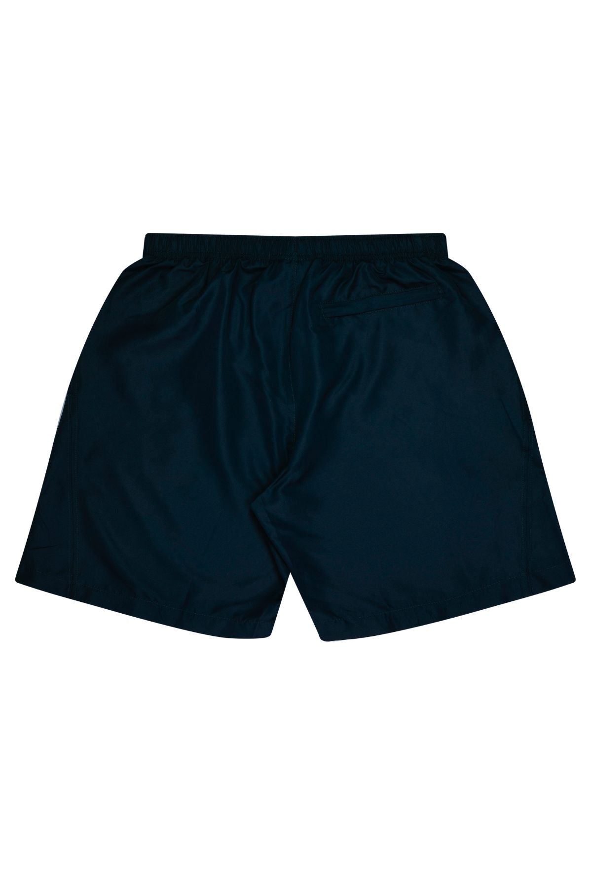 A pair of Bombala High School Sports Shorts PRE-ORDER in black, featuring an elastic waistband and shown from the back on a white background.