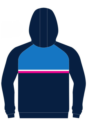Pre-order the Bombala Junior Blue Heelers Full Zip Polar Fleece Lined Hoodie, featuring dark blue and light blue panels, white and pink stripe accents, and a cozy polar fleece lining for extra warmth.