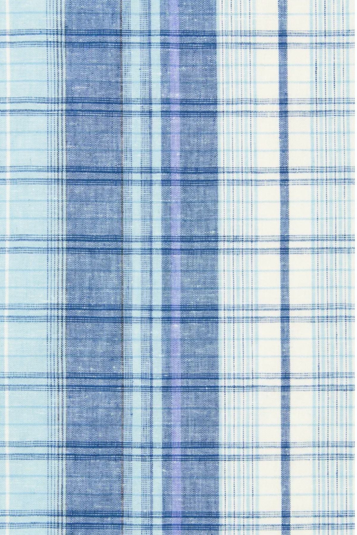 A close-up of the Contare Cotton 2 Pack Check Boxer Short features a blue, white, and light purple plaid pattern with intersecting lines in varying thicknesses, offering a classic style for men's underwear.