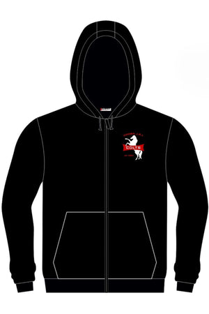 Stay warm in the Cooma Colts Full Zip Polar Fleece Hoodie. Features include zip front, handy pockets, red and white COLTS emblem with rearing horse, and white seam stitching. Available now for pre-order!.