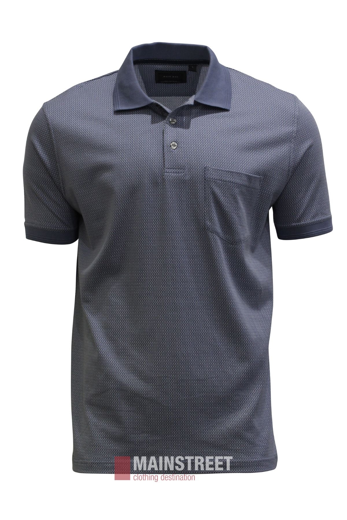 Back Bay Mercerised Cotton Check Jacquard Polo Shirt