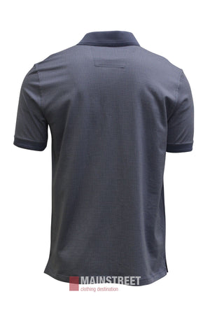 Back Bay Mercerised Cotton Check Jacquard Polo Shirt