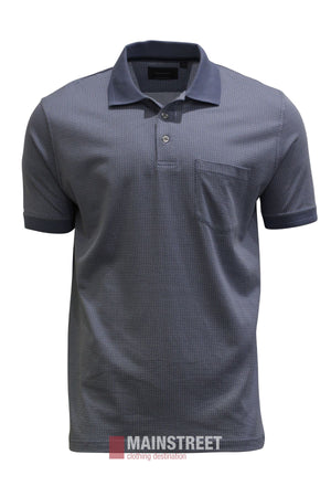 Back Bay Mercerised Cotton Check Jacquard Polo Shirt