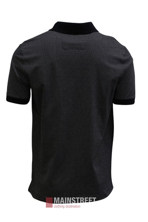 Back Bay Mercerised Cotton Check Jacquard Polo Shirt