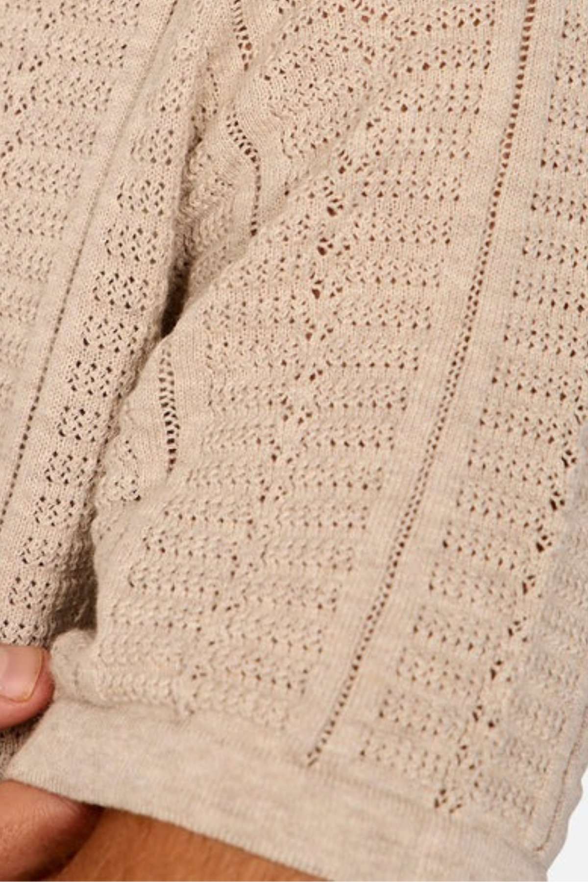 Industrie Brand - The Nimes Tee - Model wearing the tee - a close up of the detail of the stitching and design of the shirt