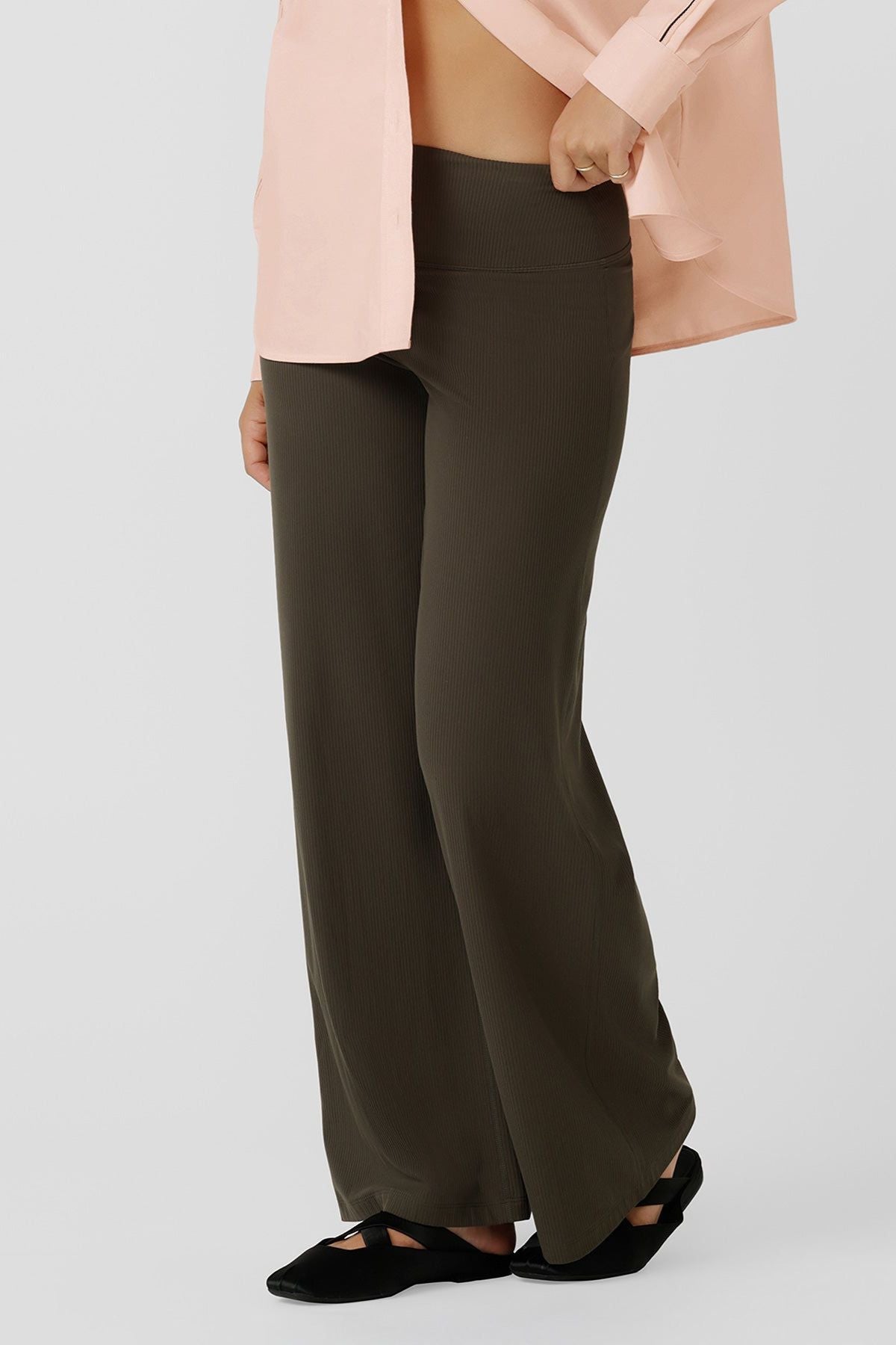 Lorna Jane Ultra Plush Luxe Rib Wide Leg Pant