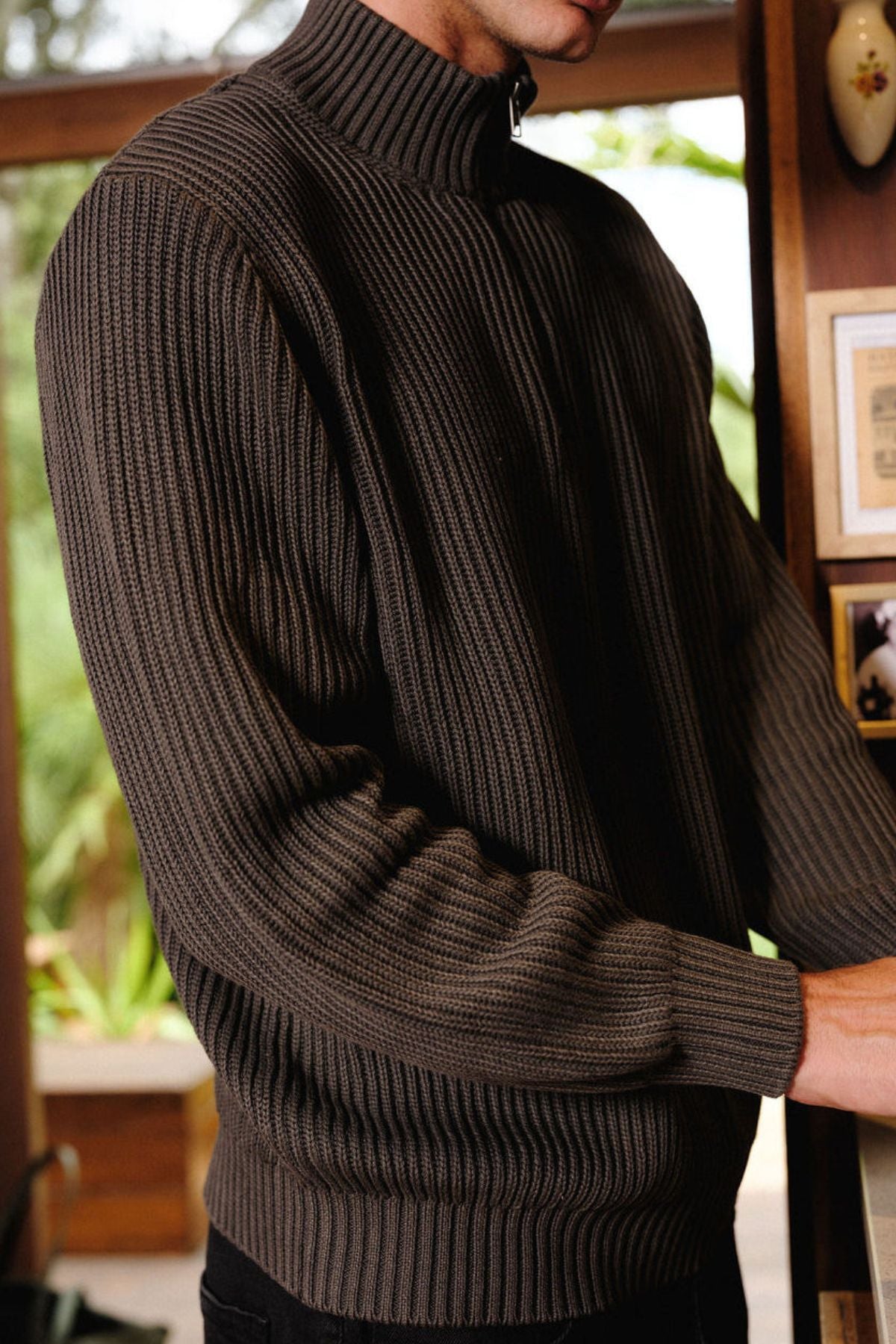 Mr Simple Beau Quarter Zip Knit Sweater