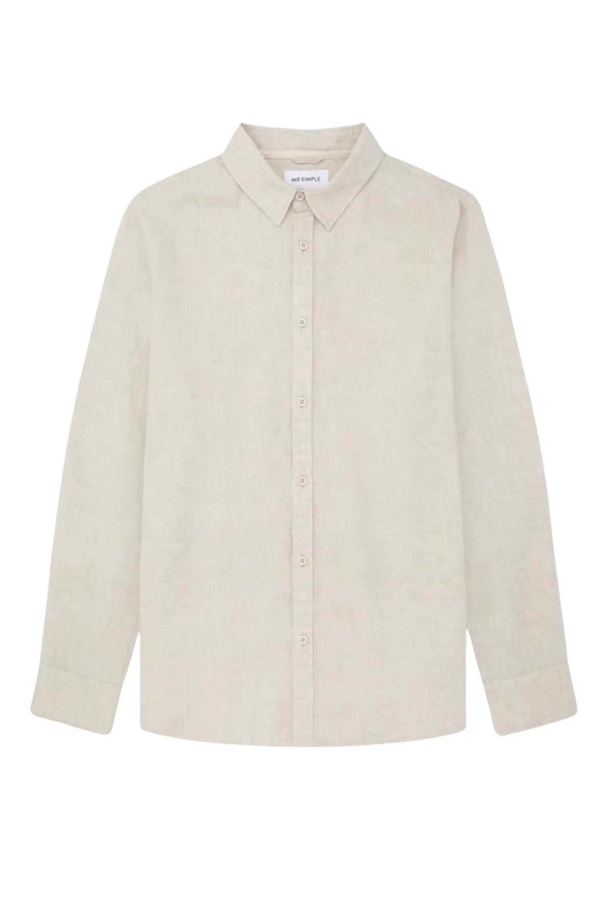 The Mr Simple Linen Long Sleeve Shirt in beige is made from 100% linen and features a classic collar with a button-down front. Its lightweight fabric offers breathable comfort, while the clean and simple design ensures stylish details.