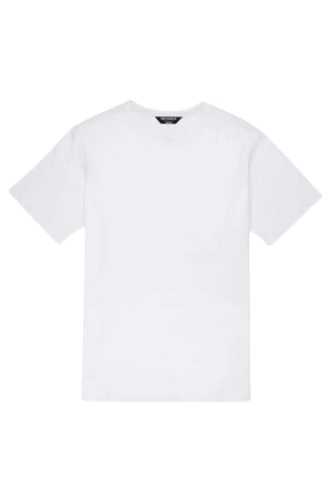The Mr Simple Reginald Organic Tee is a plain white, short-sleeve midweight t-shirt shown from the front with a simple crew neckline. Made from 100% organic cotton, it features no visible logos or designs.
