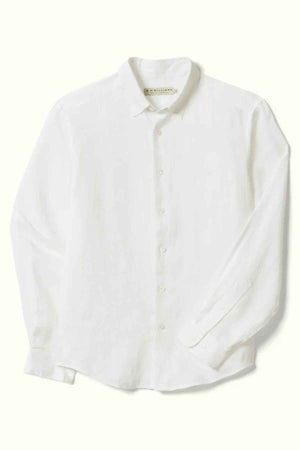 RM Williams Classic Shirt in the colour white. Front view of shirt