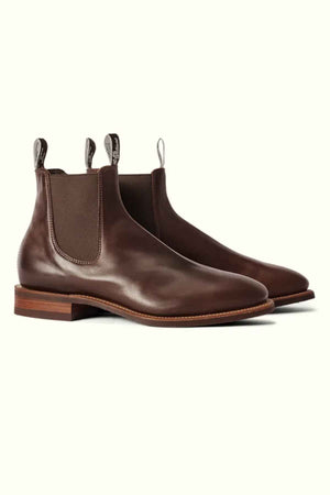 RM Williams Comfort Craftsman Boot in the colour Walnut. Side angle of pair of boots