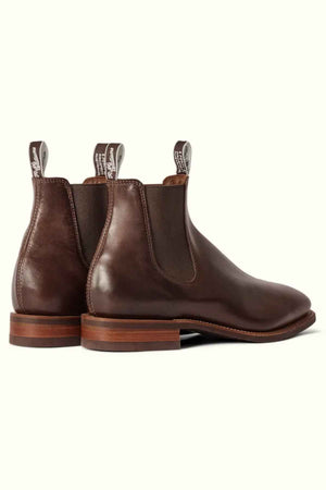 RM Williams Comfort Craftsman Boot in the colour Walnut. Back angle of pair of boots