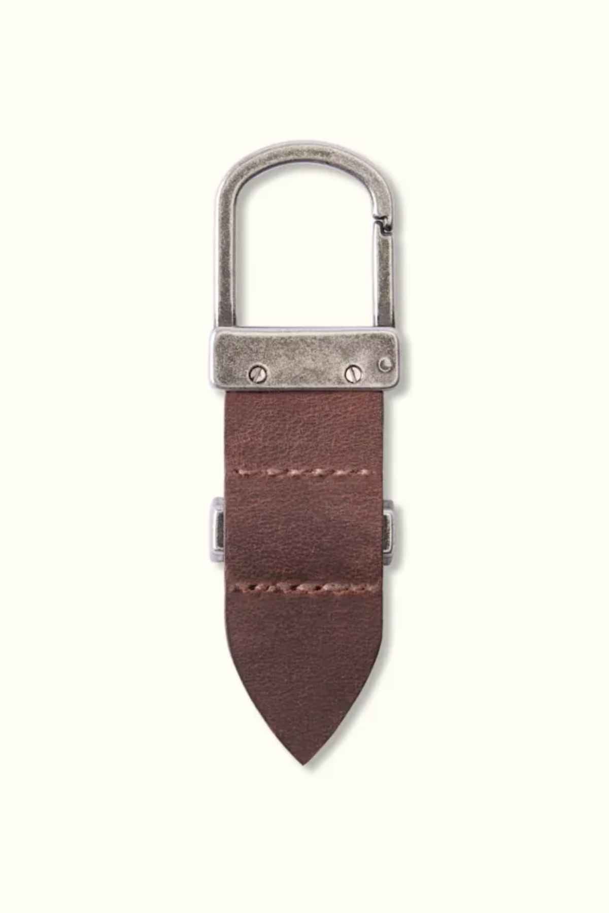 RM Williams Drover Key Fob in the colour Bark. Back view of Key Fob
