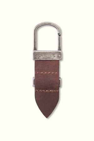 RM Williams Drover Key Fob in the colour Bark. Back view of Key Fob