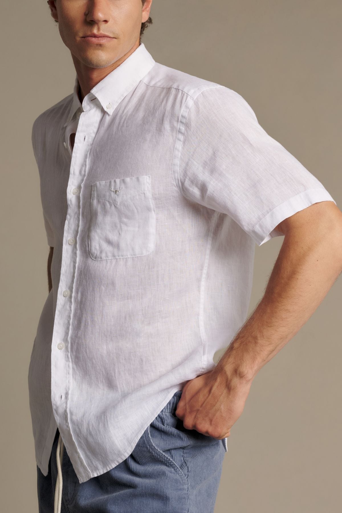 RM Williams Newland Linen Short Sleeve Shirt