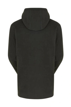 The Ridgeline Ballistic Fleece is a plain black zipped hoodie, shown from the back with long sleeves and a hood, crafted from warm fleece and featuring no visible logos or designs.
