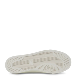 The image displays the sole of a Superga 4834 Club S Up Grape-Based Faux Leather Sneaker horizontally. It's made from vulcanised rubber and features a textured zigzag and circular pattern for grip and traction.