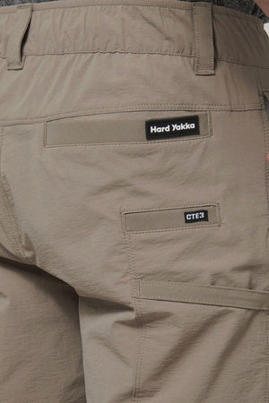A close-up of the Hard Yakka X Range Mid Short, crafted from rugged Cordura nylon and designed for durability to handle the toughest work tasks.
