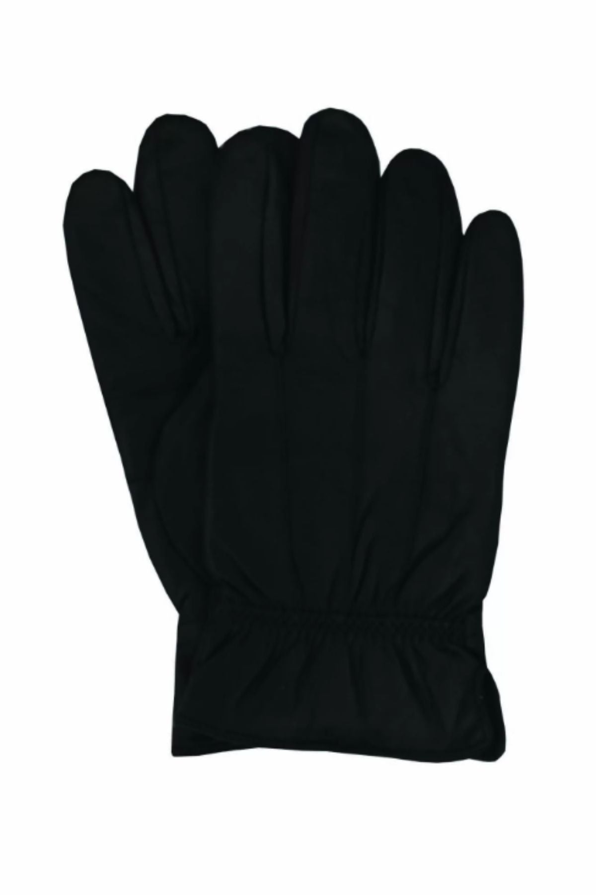 The Avenel Harry Sheepskin Leather Glove is a pair of black leather gloves with an elastic wrist, made from genuine sheepskin leather and shown flat on a white background.
