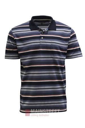 Blue Horizon Stripe Polo Shirt