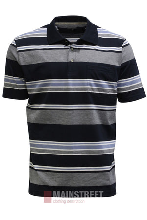 Blue Horizon Stripe Polo Shirt