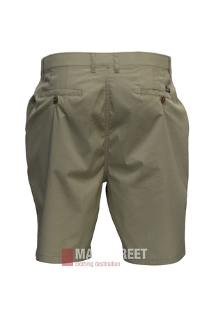 Back view of the Bridgeport Le Short Super Lightweight, featuring belt loops, two buttoned back pockets, and subtle pleating by the waistband. Ultra-light fabric ensures comfortable wear for everyday use.