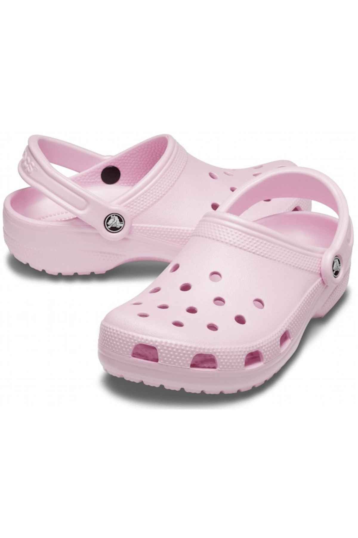 Crocs Classic Clog - Ballerina Pink - two crocs pictured, angled view