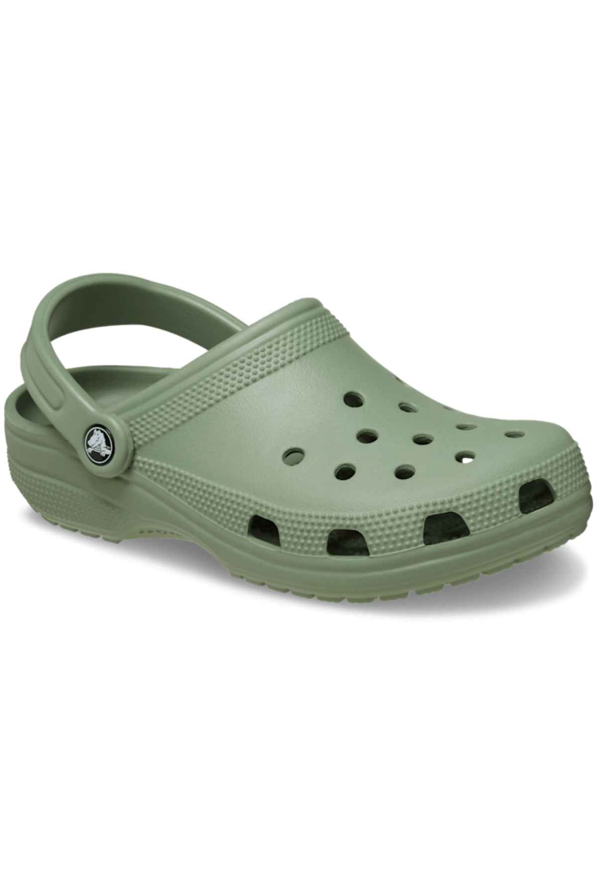 Crocs Classic Clog - Moss - angled picture of one croc
