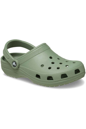 Crocs Classic Clog - Moss - angled picture of one croc