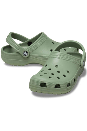 Crocs Classic Clog - Moss - two crocs pictured, angled view