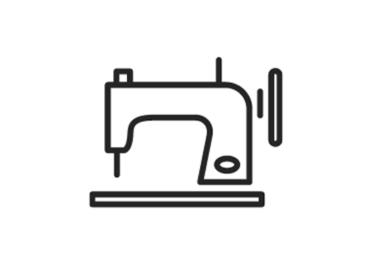 Embroidery services Icon with a sewing machine