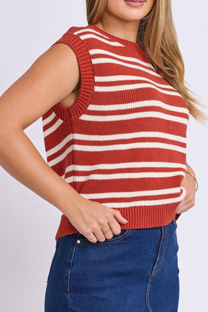 Foxwood Flint Stripe Top