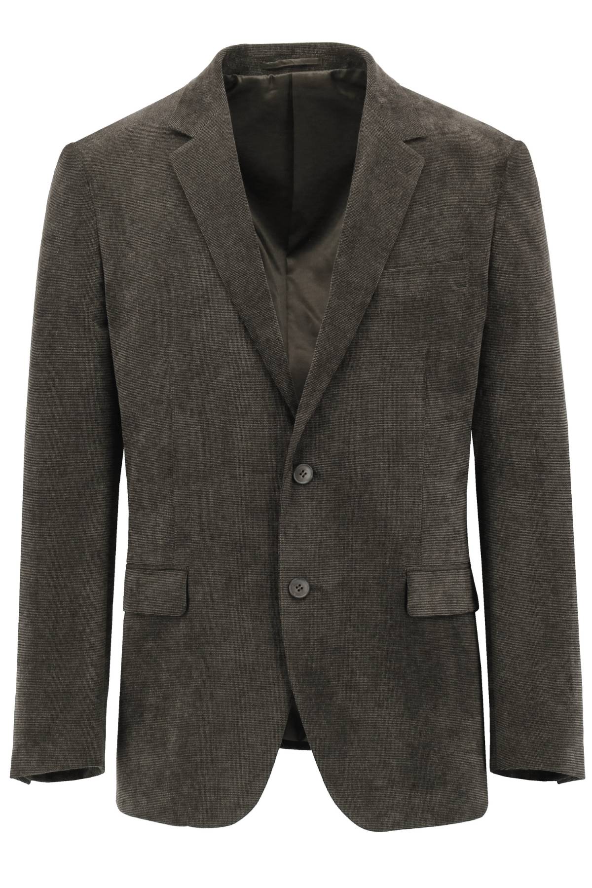 The Howard Hudson Mikhal Sports Jacket in brown features a textured design, notched lapels, chest pocket, two front flap pockets, smooth inner lining, and comfortable fabric—displayed on a white background.