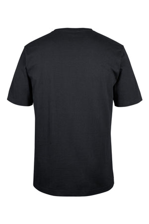 The JBs Short Sleeve T-Shirt is shown from the back in plain black, made from 100% cotton with a simple crew neck and no visible logos or designs.
