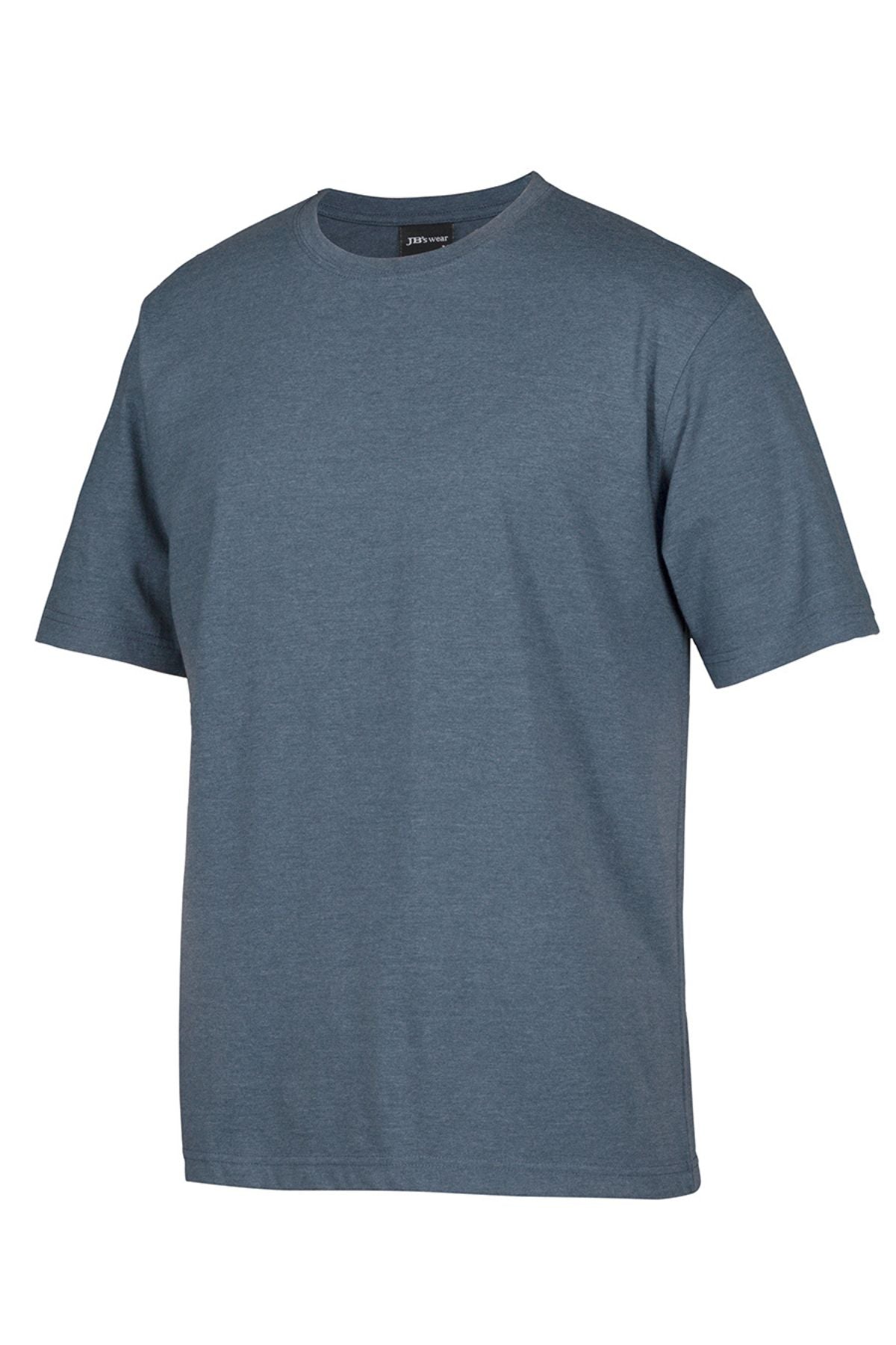 The JBs Short Sleeve T-Shirt is made from 100% cotton in solid muted blue, features UPF 50+ protection, and has a plain design with no logos or patterns. Shown on a white background.