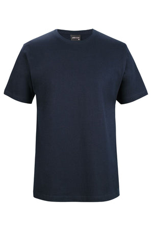 The JBs Short Sleeve T-Shirt is a navy blue, 100% cotton tee featuring a crew neckline and short sleeves, shown against a white background.
