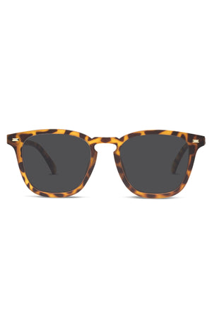 Liive Manhattan Polar Sunglasses offer superior UV protection with dark rectangular polarised lenses and tortoiseshell frames, shown on a white background.