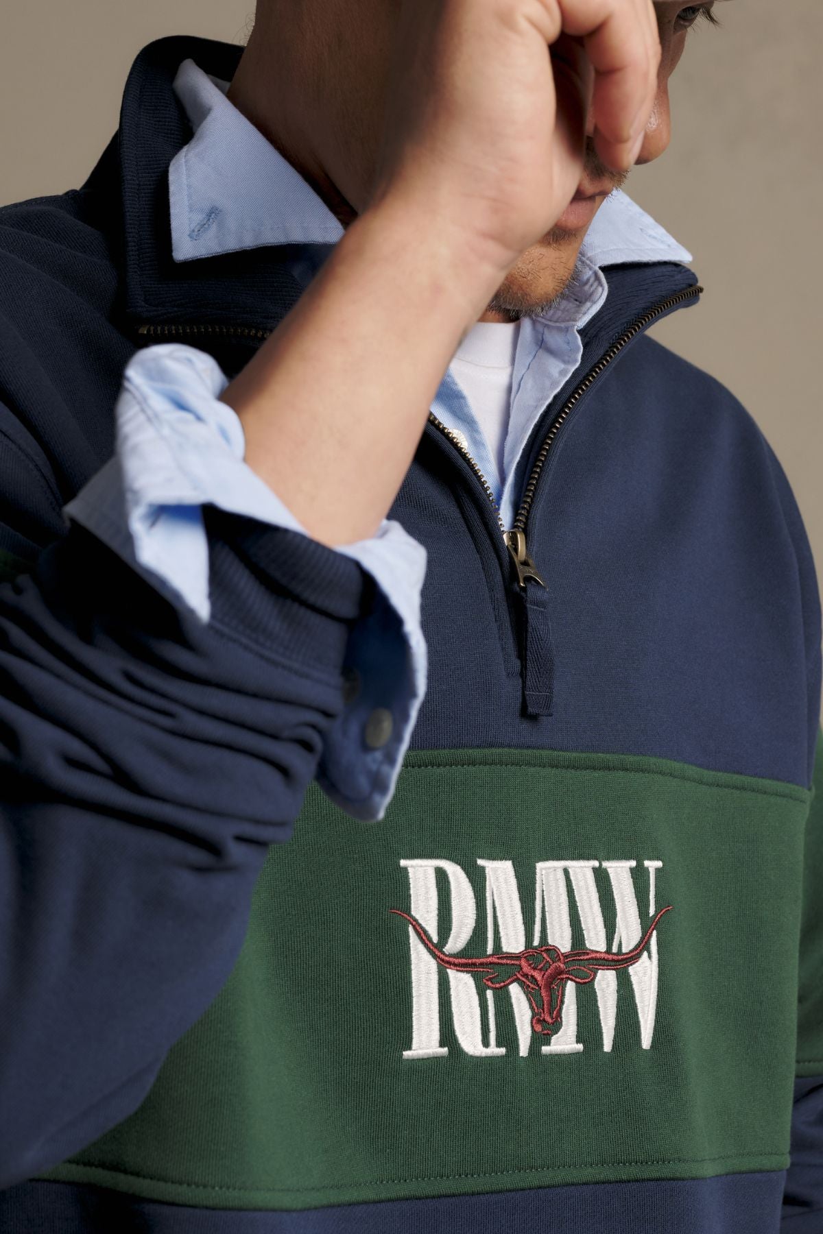 RM Williams Heritage Panel 1/4 Zip Sweatshirt