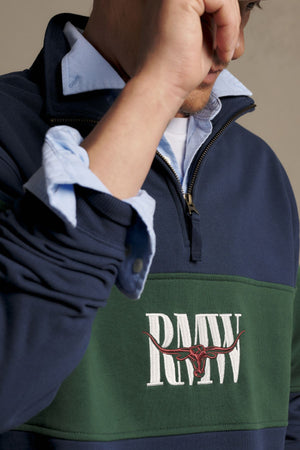 RM Williams Heritage Panel 1/4 Zip Sweatshirt