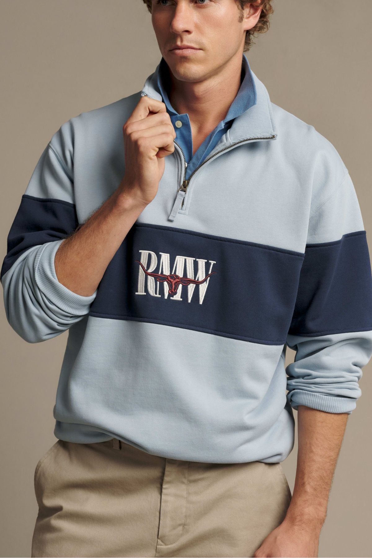 RM Williams Heritage Panel 1/4 Zip Sweatshirt