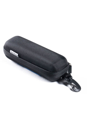 The Safestyle XL Hardcase is a black, textured sunglasses hard case featuring a small label and an easy-release clip on one end, shown on a white background.