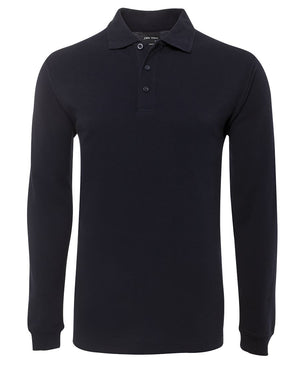 The JBs Long Sleeve Polo is a black, long-sleeve shirt crafted from soft fabric. It showcases a button-up collar with three buttons, along with ribbed cuffs. The design is simple and timeless, making it suitable for both casual and semi-formal occasions. This JBs Wear shirt boasts a tailored, slim fit style that complements any wardrobe.