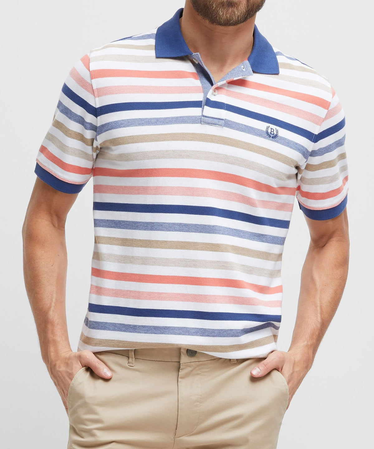 Blazer Eli Stripe Pique Polo (4498844680329)