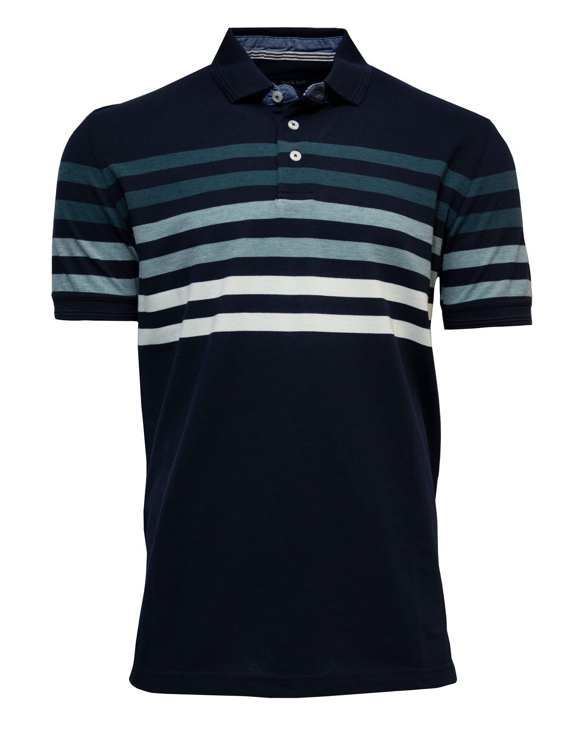Back Bay Engineered Stripe Pique Polo