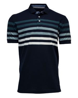 Back Bay Engineered Stripe Pique Polo